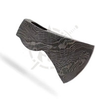 Outdoor-Camping-Überlebensausrüstung: Industrielle Qualität, handgefertigt, individuelles Design, Damaststahl-Doppelklingen-Tomahawk-Axtkopf aus Holz