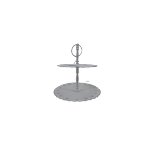 Hot Selling Iron 2 Tier <b>Cake</b> <b>Stand</b> <b>White</b> Wash Modern Style <b>Stand</b> For Kitchen & Table Top Decoration Handmade - Product Image 1