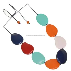 High quality Women Jewelry Colorful Resin Beads Statement Necklaces Womens Multicolor Resin Bead Necklace