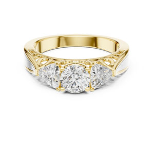 Anillo de Diamante Cultivado en Laboratorio con Corte Trillón en Oro Amarillo de 14K para Mujer |   Ropa de Boda |   Certificado IGI 1.02 Ct Lujo - Product Image 1