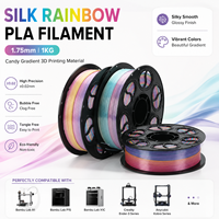 Filamen PLA Pelangi Sutra 1.75mm 1KG Gradasi Warna Permen, Bahan Cetak 3D untuk Printer 3D FDM Bambu Lab A1 P1S X1C