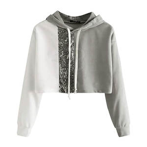 Sweat à capuche d'hiver décontracté court du fabricant pakistanais Logo avant de couleur personnalisée col à capuche léger quantité minimale de commande bas haut court - Product Image 1