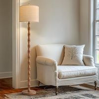 Lampe sur pied rustique SIMIG pour salon, lampe sur pied rétro de style ferme avec interrupteur rotatif, lampe sur pied en résine pour coin de salon