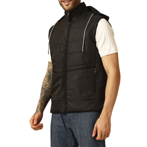 Gilet matelassé personnalisé Offre Spéciale pour homme-Gilet sans manches respirant Streetwear d'hiver avec capuche amovible pour un nouveau look tendance - Product Image 5