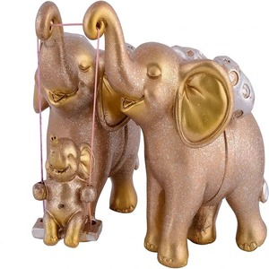 Elefante Animal Dy en resina para el hogar y la Oficina decorativo dorado estilo DIY dibujos animados y obra religiosa - Product Image 3