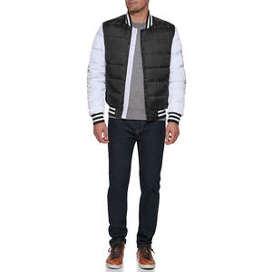 Chaqueta universitaria Chaquetas acolchadas cómodas y elegantes Chaqueta acolchada con cuello levantado de aspecto moderno para hombres - Product Image 3