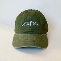 100% Cotton Mountains Casquette de baseball brodée Logo personnalisé Style ajusté avec fermeture à boucle réglable Taille unique