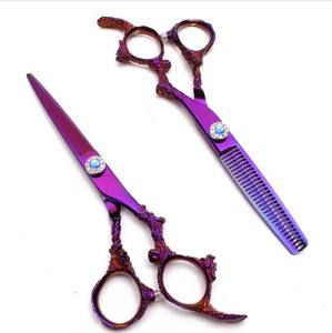 Dragon Rainbow Rasoir professionnel Ciseaux de coupe et d'amincissement de cheveux de barbier sur mesure avec manche en céramique Pointe tranchante - Product Image 6