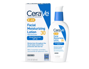 Loción Facial CeraVeeS AM con SPF 30, Protección Solar para Piel Normal a Grasa, 2 fl oz, Precio al por Mayor Ahora - Product Image 1