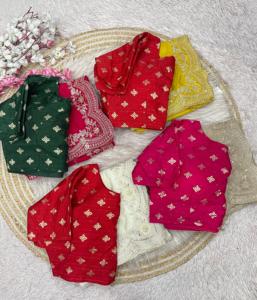 Boutique India tradicional fiesta boda desgaste Chinon seda rojo Sari elegante blusa étnica productos más vendidos para mujeres y niñas - Product Image 4