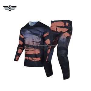 Ensemble de vêtements de motocross unisexe personnalisé, pantalon et maillot, équipement de moto tout-terrain, respirant, séchage rapide, % polyester, course de moto - Product Image 1