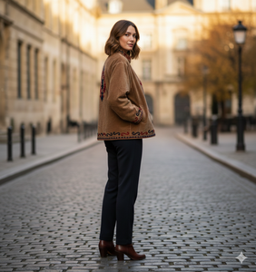 Veste en velours brodée Suzani réversible, écologique, décontractée, pour l'hiver, avec doublure en coton, design respirant pour femmes - Product Image 3