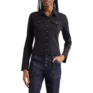 Blusas para mujer Camisas Camisa con botones de punto Blusa de verano de punto Tops casuales Blusa de manga corta Mujer Proveedor de ropa al por mayor - Product Image 1