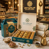 Boîte en papier personnalisée AT PACK pour les douceurs arabes, baklava, dattes, pâtisseries, emballage cadeau avec logo