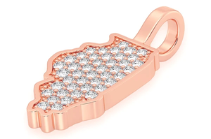 เครื่องประดับประณีตปรับแต่งได้ตามต้องการจี้แผนที่รัฐอิลลินอยส์ทองคำ14K พร้อมเพชรธรรมชาติของขวัญอัญมณีคุณภาพสูง - Product Image 5