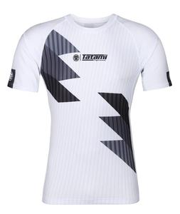 Camiseta Deportiva Blanca de Manga Corta Transpirable con Estampado Gris 100% Poliéster Protección UPF50 - Product Image 1