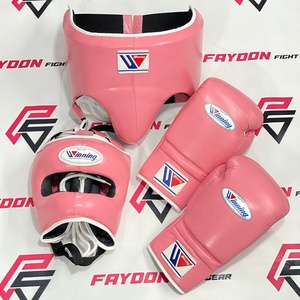 Brand New Custom Pink Winning Boxing Sparring Set Custom Made Winning Sparring Boxing Gloves Head <b>and</b> Groin Protector Sets - Product Image 1