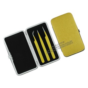 Juego de pinzas para extensión de pestañas de acero inoxidable personalizadas de alta calidad, agarre de Punta puntiaguda, ecológico, reutilizable para - Product Image 1