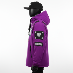 Chaqueta Cortavientos de Poliéster de Alta Densidad para Hombre, Impermeable, con Panel Reflectante Morado, Chaqueta Cortavientos con Logotipo Personalizado para Hombre - Product Image 3