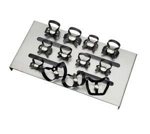 Juego de 12 piezas de abrazadera de presa de goma endodóntica dental Endo con instrumentos quirúrgicos de bandeja negra - Product Image 3