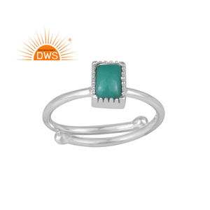 Diseñador hecho a mano 925 plata esterlina fina Natural Arizona turquesa piedra preciosa anillo ajustable fabricante de joyas - Product Image 1