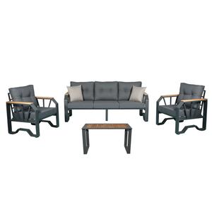 Furniture Garden Outback Out Door Furniture Park Villa Hotel Modern <b>Outdoor</b> Lounge Sectional Patio <b>Sofa</b> Set Aluminum Teak <b>Wood</b> - Product Image 1