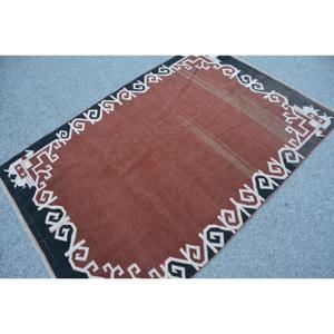 Tapis vintage, tapis de 4,4 x 6,3 pieds, tapis persan brun - Product Image 2