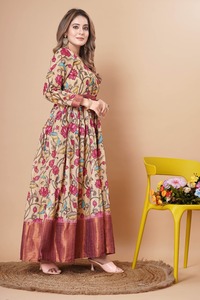 Dernière Collection de Vêtements Ethniques Vente à Chaud Robe en Coton Doux avec Tissage en Cuivre Travail Fournisseur et Exportateur Indien - Product Image 2