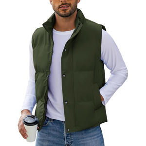 Gilet d'hiver unisexe épais et uni avec fermeture éclair, logo personnalisé, doublure en lin réversible, sans manches, long, avec capuche - Product Image 6
