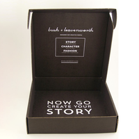 Boîte postale cadeau noire kraft de luxe avec logo personnalisé boîtes à vêtements en carton boîte d'emballage en papier d'expédition cosmétique