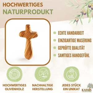 Personalized cross, palm <b>stone</b> with engraving - Product Image 2
