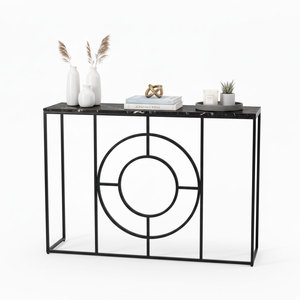 KEDI CST023 Minimalist Decorative <b>Table</b> with Iron Frame and Stone Top for Living Room Hotel Bedroom <b>Storage</b> Furniture - Product Image 1