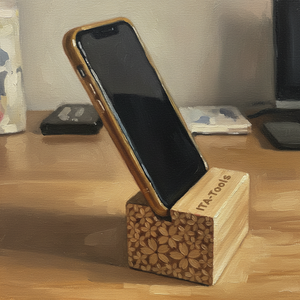 Amplificador ITA Tools de 75x75x75 mm, Madera de Fresno de América del Norte, Sin Batería, con Soporte para Teléfono - Product Image 3