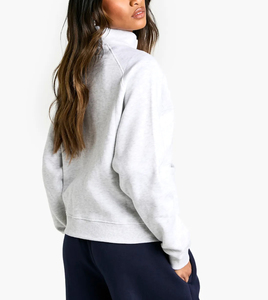 Vente en gros de sweat-shirt de ville 380GSM pour femme 100% coton avec fermeture à glissière complète sweat-shirt pour femme oversize heavyweight oem - Product Image 4