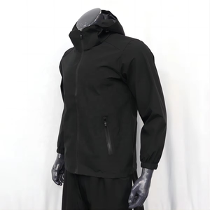 Veste coupe-vent à demi fermeture éclair personnalisée pour hommes capuche imperméable en polyester et nylon pour l'extérieur teinte dans la plaine style décontracté approvisionnement ODM & OEM - Product Image 4