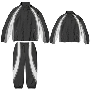 Chaqueta cortavientos de nailon con ribetes para hombre, estilo vintage, con cremallera, ligera, oversize, lisa, para jogging, modelo 2026 - Product Image 3