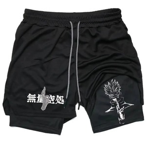 กางเกงขาสั้นออกกำลังกายผู้ชายลายอนิเมะแบบกำหนดเอง แห้งเร็ว ระบายอากาศ ซับเหงื่อ สำหรับออกกำลังกายและวิ่ง กางเกงขาสั้น 2-in-1 - Product Image 6