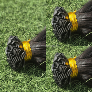 Extensions de cheveux naturels indonésiennes de luxe, kératines italiennes, colle, résistantes à la chute, pointe plate, 100% cheveux vierges humains Remy, cuticule - Product Image 1