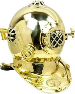 Casco de Buceo Antiguo de Latón de 18 Pulgadas, Casco de Buceo Clásico de la Marina de los Estados Unidos, Modelo Mark V, Dorado - Product Image 2