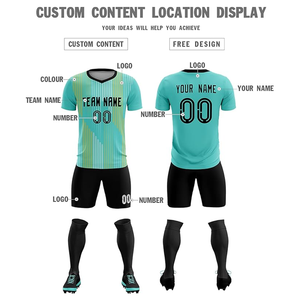 Uniformes de fútbol personalizables de alta calidad unisex, todos los tamaños, color sólido, ropa de fútbol de poliéster ligera - Product Image 3