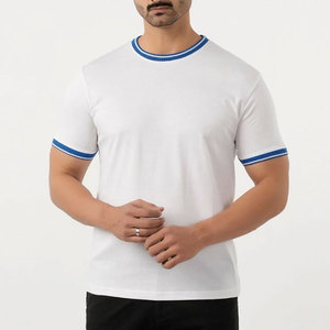 Fabricante de Ropa, Camiseta con Cuello Acanalado, Corte Ajustado, Material de Jersey de Algodón de Alta Calidad, Color Personalizado, Ropa Casual, 250 g/m² - Product Image 1