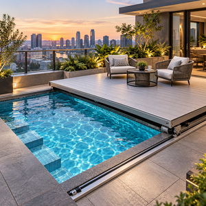 Portable Sliding <b>Deck</b> Pool <b>Cover</b> Custom Outdoor Swimming Pool Safety <b>Cover</b> With Wooden Finish Pool - Product Image 5
