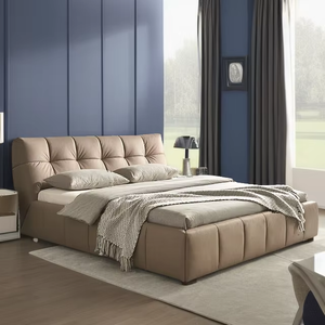 Lit très grand lit en cuir Ensemble de meubles de chambre à coucher modernes Hôtel Appartement Haut de gamme Choix Profitez d'un sommeil luxueux - Product Image 1