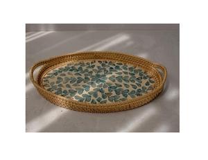 Bandeja para servir comida de ratán y fregona, forma ovalada, aperitivos personalizados, bandeja para servir postres a un precio asequible - Product Image 1
