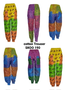 Designer Quality Boho Cotton <b>Trouser</b> for <b>Women</b> Fashionable <b>Summer</b> Wear Elastic Waist Closure Breathable Fabric Patches Nonwoven - Product Image 2