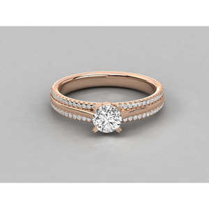 Bague pour femme en or 9 carats avec diamant solitaire cultivé en laboratoire, élégante et luxueuse - Product Image 1