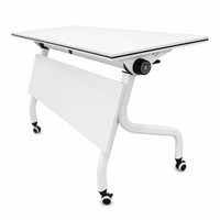 Table de formation mobile pliable en gros avec pieds en arche et roulettes verrouillables, bureau modulable pour salle de conférence et salle de classe