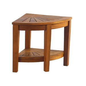 Banc de douche triangle en bois de teck fabrication indonésienne - Product Image 1