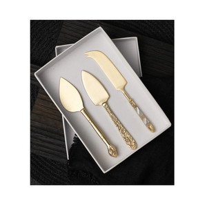 Set de 3 couteaux à fromage plateau à viande pour manche en laiton poli brillant avec vente - Product Image 1