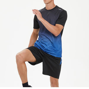 Camisas de gimnasio de secado rápido para hombre, conjunto de joggers, ropa de Fitness, camiseta de compresión muscular combinada, diseño en blanco, ropa de sublimación - Product Image 4